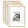 Egofine 11x14 Picture Frames Set of 4 Made of Solid Wood Covered by Plexiglass 5x7 and 8x10 with Mat or 11x14 without Mat for Table Top Display and Wall Mounting Photo Frame Oak Wood