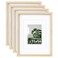 Egofine 11x14 Picture Frames Set of 4 Made of Solid Wood Covered by Plexiglass 5x7 and 8x10 with Mat or 11x14 without Mat for Table Top Display and Wall Mounting Photo Frame Oak Wood