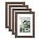 Egofine 5x7 Picture Frames Set of 4 Made of Solid Wood Covered by Plexiglass 35x5 and 4x6 with Mat or 5x7 without Mat for Table Top Display and Wall Mounting Photo Frame Brown