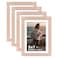 KINLINK 5x7 Picture Frame Rose Gold Set of 4 Wooden Photo Frames Matted 4x6 with Plexiglass for 4x6 with Mat or 5x7 without Mat for Table and Wall Display