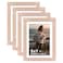 KINLINK 5x7 Picture Frame Rose Gold Set of 4 Wooden Photo Frames Matted 4x6 with Plexiglass for 4x6 with Mat or 5x7 without Mat for Table and Wall Display