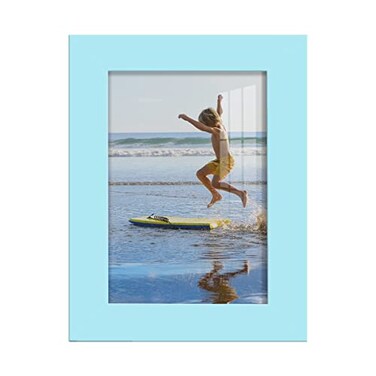 Renditions Gallery 35x5 inch Picture Frame Highend Modern Style Made of Solid Wood and High Definition Glass Ready for Wall and Tabletop Photo Display Blue Frame