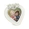 Isaac Jacobs 4x4 HeartShaped Resin Picture Frame with Rose Design Decorative Photo Frame Tabletop Wall Display Hanging Display Home Dcor White With Gold