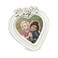 Isaac Jacobs 4x4 HeartShaped Resin Picture Frame with Rose Design Decorative Photo Frame Tabletop Wall Display Hanging Display Home Dcor White With Gold