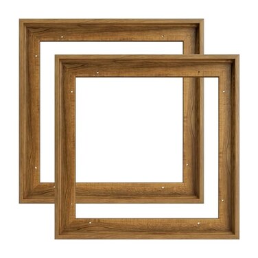 FOLKOR 12x12 Frame for Canvas Painting 0608 Deep 2 Pack Square Floater Frame for Canvas Prints Floating frame for Wall Art Oil Painting Paint by Numbers Living Room Decor Dark Brown