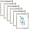 SESEAT 8x10 Picture Frame Distressed White Set of 6 Display Pictures 5x7 With mat or 8x10 Without Mat