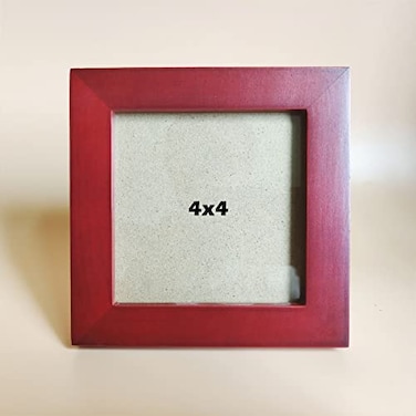 KELE MODEL 4x4 Picture Frames RED Solid Wood Frame Plastic Panel Film Needs to be Removed Table or WallFront Window Opening 35x35 inch