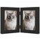 Lyeasw 35x5 Picture Frame Double Hinged Classic Two Opening 35 by 5 Family Dual Photo Frame with Glass Black Folding FreeStanding Vertical Frame for TabletopDesktop or Shelf