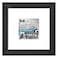 Americanflat 8x8 Poster Frame Black Engineered Wood with ShatterResistant Glass Matted to 4x4 Photo Size Hudson Collection Wide Picture Frame for Wall Display Black