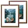Hongkee 16x20 Frames Set of 2 Rustic Brown Wood Style Display 16 x 20 Picture without Mat or 11x14 Picture with Mat Wall Mounting Horizontal and Vertical