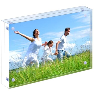 PITBVO Acrylic Picture Frame 4x6 In Clear Photo DoubleSided Frames Magnetic Photo Frame 1010MM Thickness Clear Picture Frame Photo Frame Stand DoubleSided Acrylic Frame
