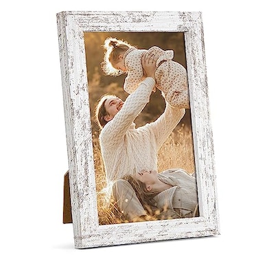 TWING 4 x 6 Picture Frames Rustic Distressed White Photo Frame Collage for Wall Decor Mounting or Table DisplayIdeal Gift to Family and Friends