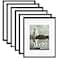 PEALSN 16x20 Picture Frame Set of 6 Display Pictures 11 x 14 with Mat or 16 x 20 without Mat for Wall Mounting Display Poster Frames Collage for Wall Decor Black