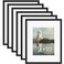 PEALSN 16x20 Picture Frame Set of 6 Display Pictures 11 x 14 with Mat or 16 x 20 without Mat for Wall Mounting Display Poster Frames Collage for Wall Decor Black