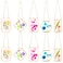 BBTO 10 Pcs Glass Frame for Pressed Flowers 5 Different Shapes Brass Hanging Picture Frame with Chain Pressed Flower Glass Photo Frames for Artwork Frame Home Wall Decor Plant Specimen Gold