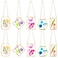 BBTO 10 Pcs Glass Frame for Pressed Flowers 5 Different Shapes Brass Hanging Picture Frame with Chain Pressed Flower Glass Photo Frames for Artwork Frame Home Wall Decor Plant Specimen Gold