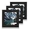 Hongkee 4x4 Black Picture Frames set of 3 Made of Wooden and Real Glass Small Square frame Display on Table Desk Top or Wall Hanging
