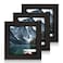 Hongkee 4x4 Black Picture Frames set of 3 Made of Wooden and Real Glass Small Square frame Display on Table Desk Top or Wall Hanging