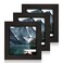 Hongkee 4x4 Black Picture Frames set of 3 Made of Wooden and Real Glass Small Square frame Display on Table Desk Top or Wall Hanging