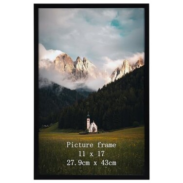 Giftgarden 11x17 Picture Frame Black 11 by 17 Thin Poster Photo Frame for Wall Display Single