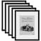 VCK 16x20 Frames 5 Pack Natural Wood Grain Black Oak HD Glass Display 11x14 Picture with Mat or 16x20 Picture without Mat Wall Hanging