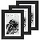 TENIBYC 5x7 Picture Frame 3 Pack Black Woodgrain Solid Wood HD Tempered Glass Table Display or Wall Hanging