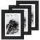 TENIBYC 5x7 Picture Frame 3 Pack Black Woodgrain Solid Wood HD Tempered Glass Table Display or Wall Hanging