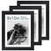 TENIBYC 8x10 Picture Frame Set 3 Pack Textured Black Solid Wood HD Tempered Glass Gallery Photo Frame Table or Wall Display
