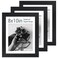 TENIBYC 8x10 Picture Frame Set 3 Pack Textured Black Solid Wood HD Tempered Glass Gallery Photo Frame Table or Wall Display