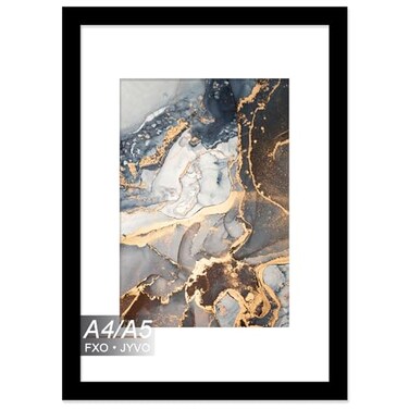 Fxojyvo A4 Frame Display Picture A5 with Mat or Without Mat Light Weight and High Transparent Photo 83 x 117 Frame for Wall 1 PackBlack
