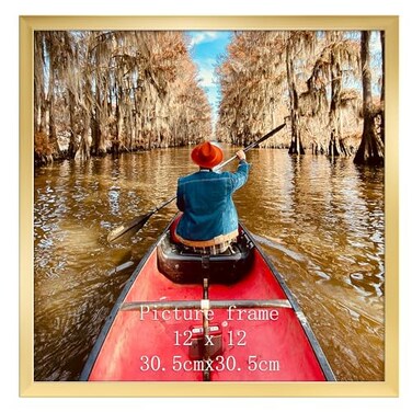 Giftgarden 12x12 Picture Frame Gold 12 by 12 Thin Square Frame for Photo Gallery Wall Tabletop Display Single