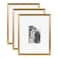 Kate and Laurel Adlynn Rectangle Picture Frame Set of 3 11 x 14 matted to 5 x 7 Gold Modern Glam ThreePiece Frame Set for Gallery Wall Frame Set in Living Room Wall Decor