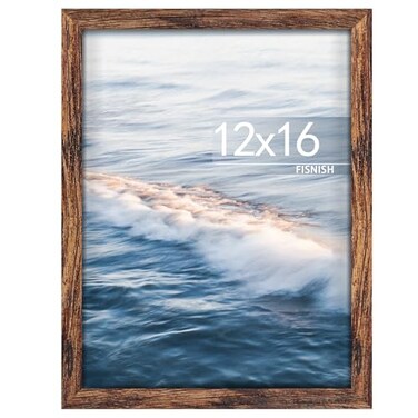 Fisnish 12x16 Picture Frame Brown Classic Poster Frame for Horizontal or Vertical Wall Mounting 1 Pack