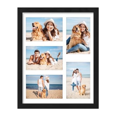 Vittanly 11x14 Collage Picture Frame Displays 5Pcs 4x6 Pictures with Mat or 1Pcs 11x14 without Mat for Wall Mounting Picture Frames Collage Wall Decor in Black 1 Pack