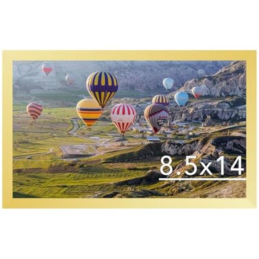 JCJMY 85x14 Picture Frame Gold for Wall Hanging Wall Mounting Horizontally or Vertically 85 x 14 Wall Gallery Poster Photo Frame with Shatter Resistant Plexiglass Gold