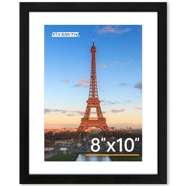 FIXSMITH 8x10 Picture Frame 1 Pack Photo Frame with HD Plexiglass Display Pictures 5x7 with Mat or 8x10 Without Mat Picture Frames Collage for Tabletop or Wall Display Black