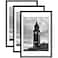 Wiscet 20x30 Picture Frame Set of 3 Display Pictures 18x24 with Mat or 20 x 30 Poster Frame without Mat Wall Gallery Photo Frames Black