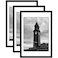 Wiscet 20x30 Picture Frame Set of 3 Display Pictures 18x24 with Mat or 20 x 30 Poster Frame without Mat Wall Gallery Photo Frames Black