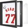 Dunkive 1 Pack T Shirt Display Frame 113 X 113 Black Imitation Wood T Shirt Frame with 98 UV Protection Acrylic 1 Depth of Usable Space Shadow Box Display Case for Shirts Jerseys Memorabilia