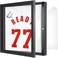 Dunkive 1 Pack T Shirt Display Frame 113 X 113 Black Imitation Wood T Shirt Frame with 98 UV Protection Acrylic 1 Depth of Usable Space Shadow Box Display Case for Shirts Jerseys Memorabilia