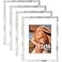 Vittanly 11x14 Picture Frame Set of 4 Display Pictures 8x10 with Mat or 11x14 without Mat Engineered Wood with HD Plexiglass Gallery Photo Frames for Wall or Tabletop Display Distressed White