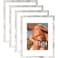 Vittanly 11x14 Picture Frame Set of 4 Display Pictures 8x10 with Mat or 11x14 without Mat Engineered Wood with HD Plexiglass Gallery Photo Frames for Wall or Tabletop Display Distressed White