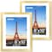 FIXSMITH 8x10 Picture Frame Set of 2 Gold Picture Frames Collage for Tabletop or Wall Display Photo Frame with HD Plexiglass Display Pictures 5x7 with Mat or 8x10 Without Mat