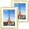 FIXSMITH 8x10 Picture Frame Set of 2 Gold Picture Frames Collage for Tabletop or Wall Display Photo Frame with HD Plexiglass Display Pictures 5x7 with Mat or 8x10 Without Mat
