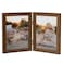 Axeman 5x7 Double Picture Frame Solid Oak Wood Vertical Hinged 5x7 Photo Frame 2 Opening Folding Family Frames Collage With Real Glass for Tabletop Display Hanging Hardware Included Walnut