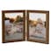 Axeman 5x7 Double Picture Frame Solid Oak Wood Vertical Hinged 5x7 Photo Frame 2 Opening Folding Family Frames Collage With Real Glass for Tabletop Display Hanging Hardware Included Walnut
