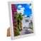 MOUDAMION 7x8 Wood Frame White Natural Woodgrain 8x7in Picture Frame Rustic Wooden 7 x 8 inch Gallery Photo Poster Frame with HD Plexiglass Horizontal Vertical Wall Mounting Tabletop Display 1Pcs