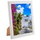 MOUDAMION 7x8 Wood Frame White Natural Woodgrain 8x7in Picture Frame Rustic Wooden 7 x 8 inch Gallery Photo Poster Frame with HD Plexiglass Horizontal Vertical Wall Mounting Tabletop Display 1Pcs