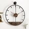 DAYDAYART Modern Wood Walnut Dial Wall Clock Large Simple Wall Decor Metal Frame Silent Non Ticking Clock for Living Room Decor Kitchen Bedroom Study Decoration Handmade Home Gift Idea 225 in