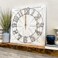ALBEN Large Farmhouse Wall Clock 24 inch Square Farmhouse Style Clock Bundled with Decorative Reversible Wooden Sign